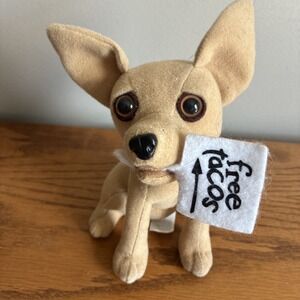 Yo Quiero Taco Bell Chihuahua Dog 6" Plush Stuffed Animal Free Tacos Vintage 90s